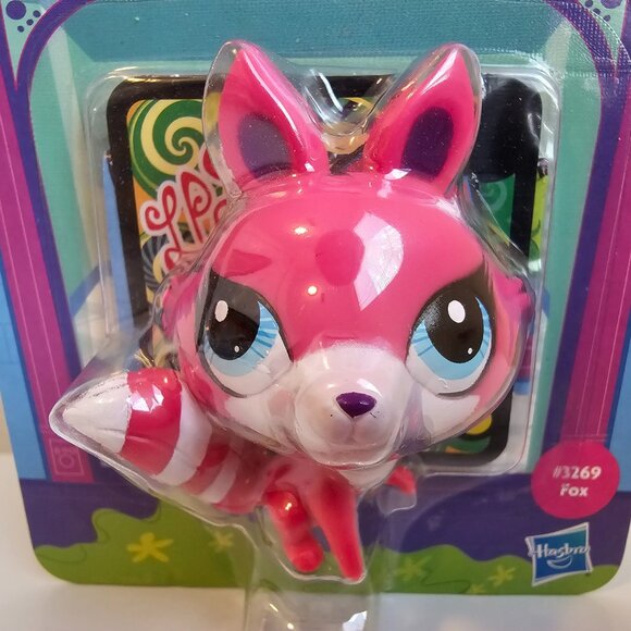 Hasbro Littlest Pet Shop #3269 Fox Pink White Striped Tail New NOC G4 LPS 2013 - Picture 2 of 5